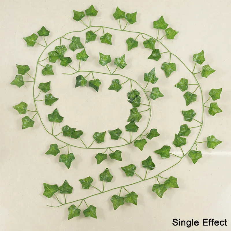 متر نبات اصطناعي أخضر أوراق اللبلاب جارلاند الحرير الجدار الشنق الكرمة ديكور حديقة المنزل حفل زفاف لتقوم بها بنفسك أوراق إكليل وهمية