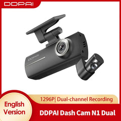 DDPAI Dash Cam N1 تسجيل أمامي وخلفي مزدوج NightVIS